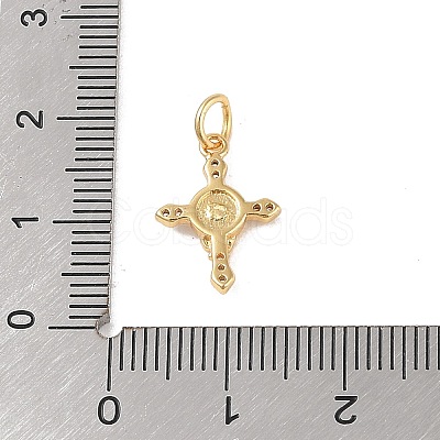 Brass Micro Pave Clear Cubic Zirconia Pendants KK-E111-31A-G-1