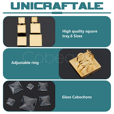 Unicraftale 201 Stainless Steel Cuff Pad Ring Settings DIY-UN0055-89-1