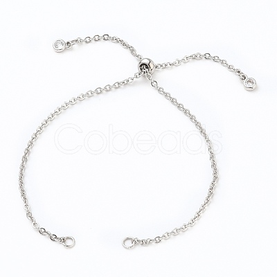 Adjustable 304 Stainless Steel Cable Chain Slider Bracelet/Bolo Bracelets Making AJEW-JB00780-01-1