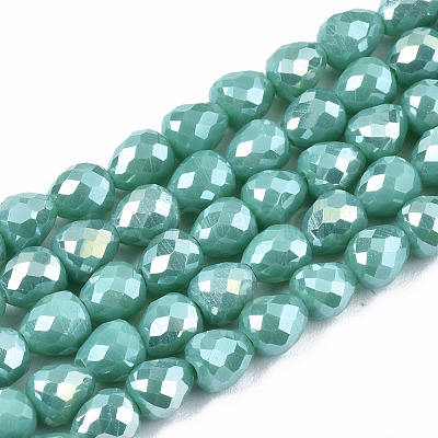 Opaque Glass Beads Strands EGLA-T008-16F-1