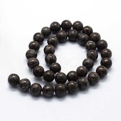 Natural Snowflake Obsidian Beads Strands X-G-I199-01-8mm-1