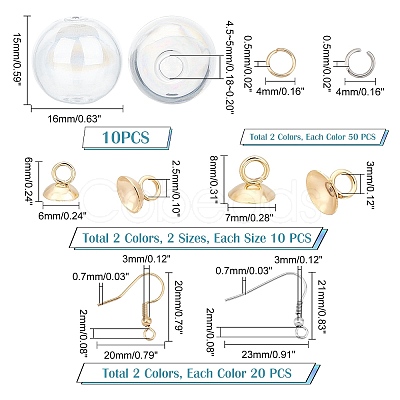 Unicraftale DIY Glass Ball Bottle Drop Earring Making Finding Kit DIY-UN0003-15-1