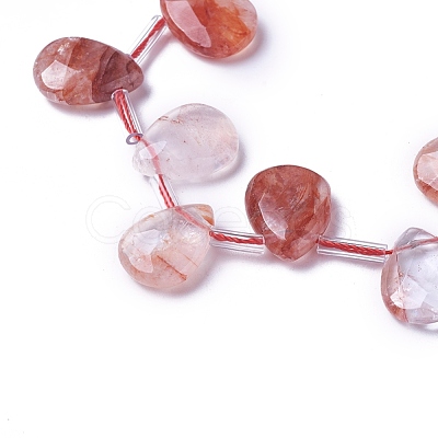 Natural Hematoid Quartz Beads Strands G-P422-06-1