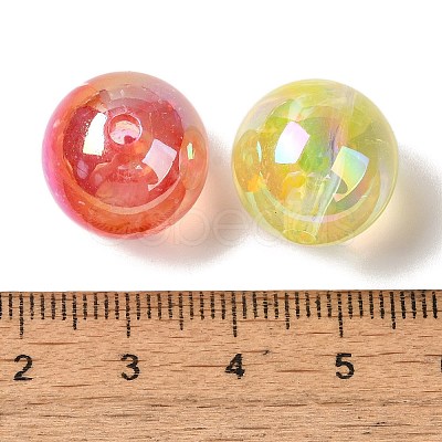 UV Painted Acrylic Beads OACR-H123-04-1