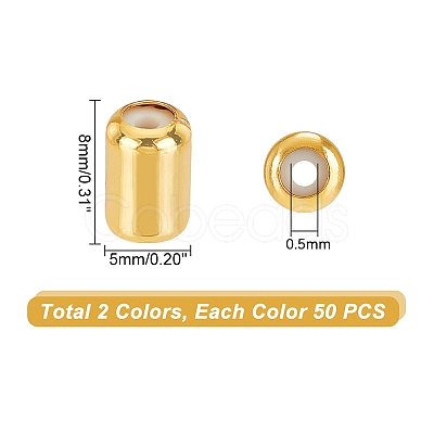 PandaHall Elite 100pcs 2 colors Brass Beads KK-PH0004-14-1