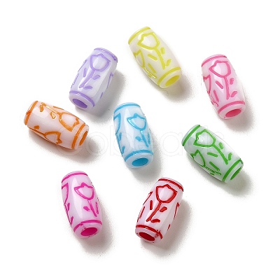 Opaque Acrylic Beads OACR-E039-02B-1