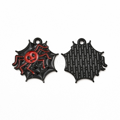 Rack Plating Halloween Alloy Enamel Pendants FIND-G054-16EB-01-1