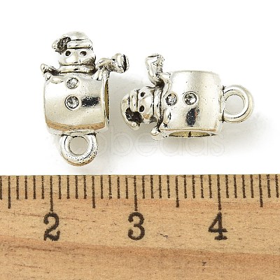 Christmas Snowman Tibetan Style Alloy Pinch Tube Bails FIND-U015-29AS-1