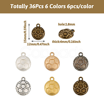 Cheriswelry 36Pcs 6 Colors Alloy Charms FIND-CW0001-19-1