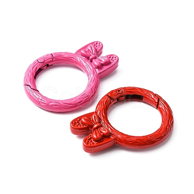 10Pcs Spray Painted Alloy Spring Gate Rings FIND-YW0001-64-1