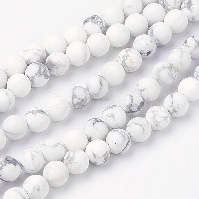 Natural Howlite Bead Strands G-G735-66F-6mm-1