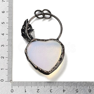 Opalite Heart Big Pendants G-A221-05C-1