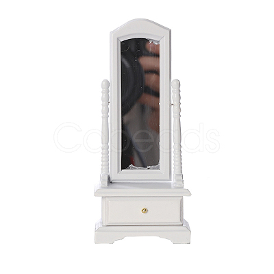 Wooden Mini Full-Length Dressing Mirror with Drawer MIMO-PW0003-125A-1