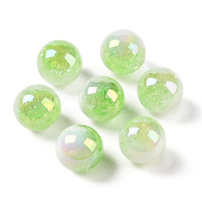 UV Plating Opaque Crackle Two-tone Acrylic Beads MACR-C032-01H-1