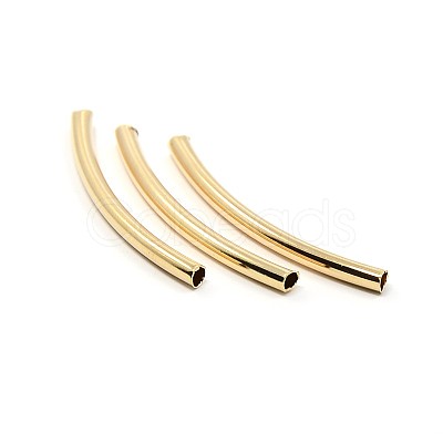 Brass Smooth Curved Tube Beads KK-O031-C-08-1