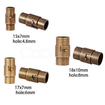 SUNNYCLUE Brass Locking Tube Magnetic Clasps KK-SC0001-11-1