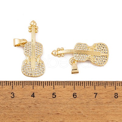 Brass Micro Pave Cubic Zirconia Pendants KK-E108-38G-1