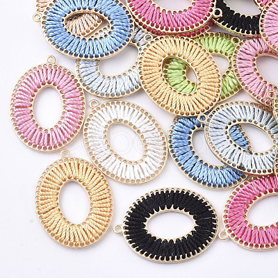 Polyester Thread Woven Pendants FIND-S319-08-1