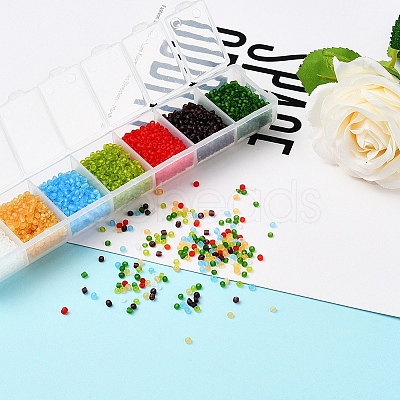 3500Pcs 7 Colors 12/0 Glass Round Seed Beads SEED-YW0001-21-1