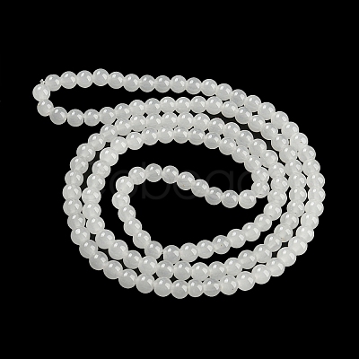 Baking Painted Imitation Jade Glass Round Bead Strands DGLA-Q021-6mm-01-1