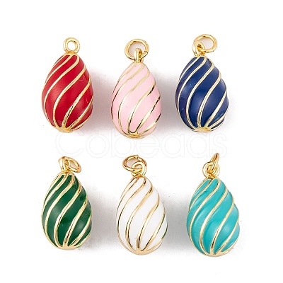 Brass Enamel Pendants KK-E112-16G-1