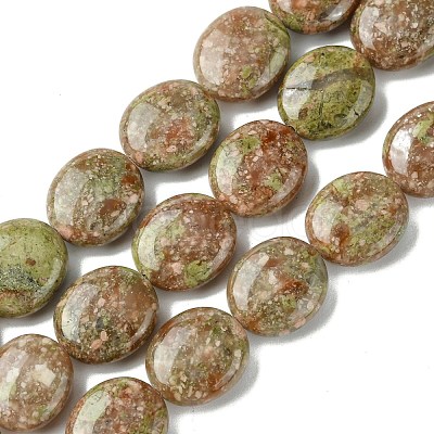 Natural Unakite Beads Strands G-K365-B08-02-1