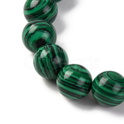 Natural Malachite Beads Stretch Bracelets BJEW-I319-01L-1