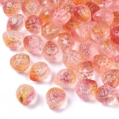 Transparent Spray Painted Glass Beads GLAA-R215-01-B03-1