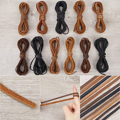 Gorgecraft Flat Cowhide Leather Jewelry Cord LC-GF0001-10A-01-1