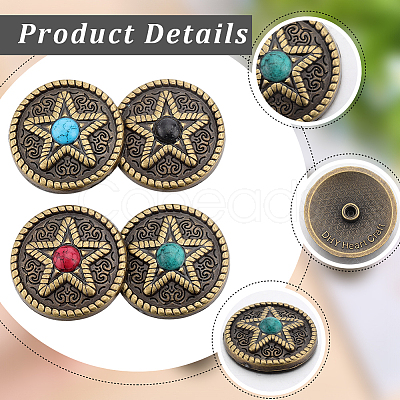 Gorgecraft 16 Sets 4 Colors Alloy Buttons FIND-GF0006-23-1