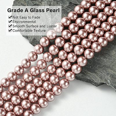 Eco-Friendly Dyed  Glass Pearl Round Beads Strands HY-A002-8mm-RB046-1