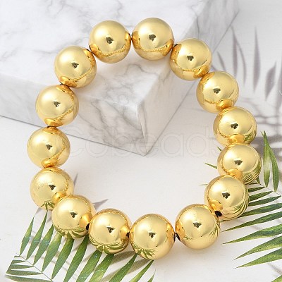 Brass Beaded Sretch Bracelets for Women BJEW-G736-13G-1