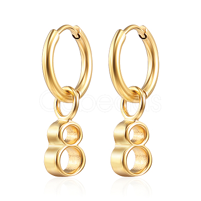 Stainless Steel Number 8 Dangle Earrings for Women KV1004-1-1