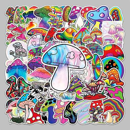 50Pcs Rainbow Color PVC Waterproof Cartoon Stickers MUSH-PW0001-063-1