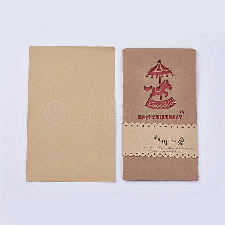 Kraft Paper Greeting Cards and Kraft Paper Envelopes DIY-K007-02B-1