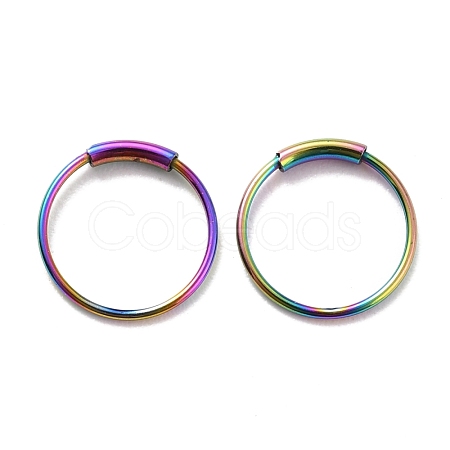 Ion Plating(IP) 304 Stainless Steel Hoop Earrings STAS-Z037-02MC-1