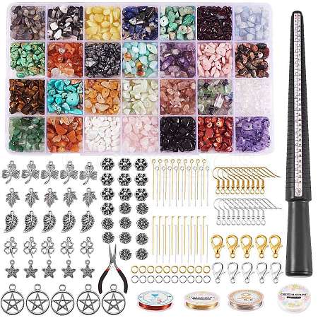 Natural Mixed Stone Chip Beads Kit for DIY Jewelry Set Making DIY-SZ0005-96-1