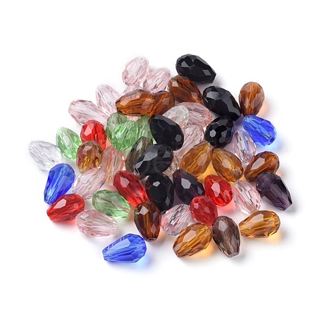 Mixed Faceted Glass Beads X-GLAA-R024-11x8mm-M-1