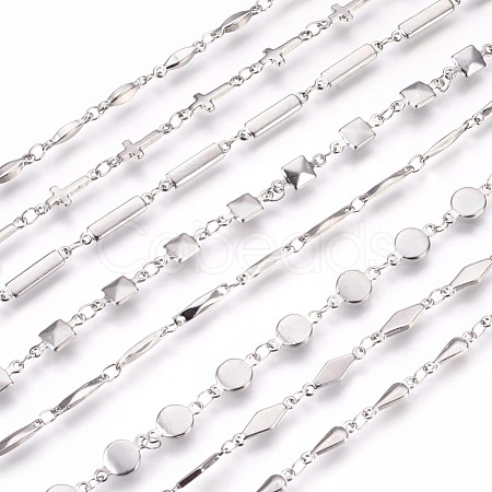 304 Stainless Steel Link Chain Bracelets BJEW-P239-18-1
