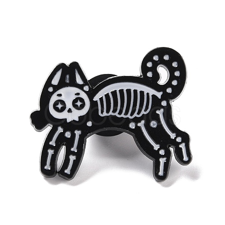 Dog Skeleton Enamel Pin JEWB-F016-13EB-1