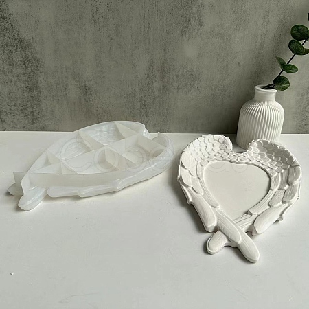Silicone Heart Wing Storage Tray Molds DIY-A040-03-1