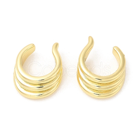 Rack Plating Brass Cuff Earrings for Women EJEW-Q770-25G-1