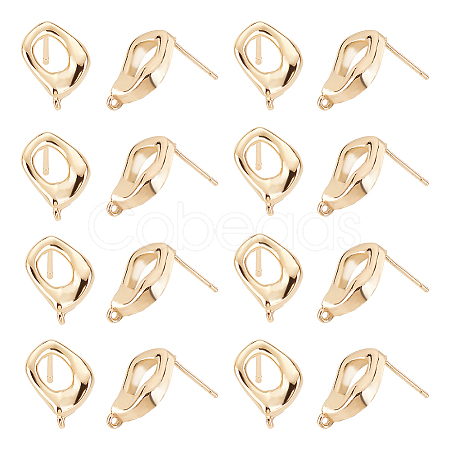 ARRICRAFT 10 Pairs Brass Stud Earring Findings KK-AR0002-55-1