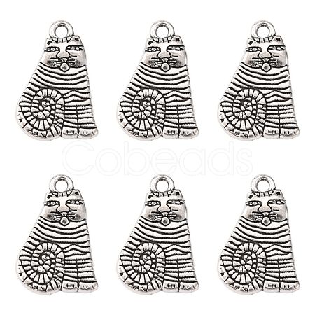 Tibetan Style Alloy Kitten Pendants X-LF0115Y-1