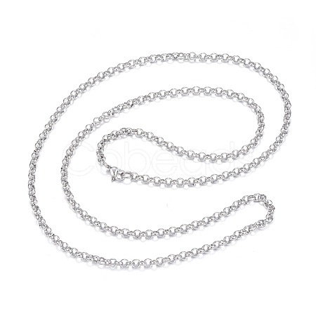 304 Stainless Steel Necklaces NJEW-E080-01P-1