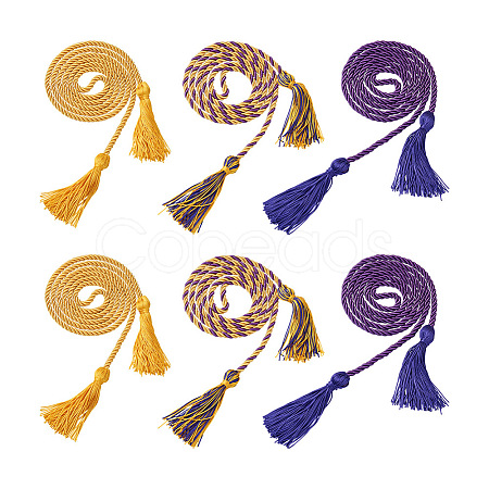 6Pcs 3 Style Polyester Tassel Big Pendant Decorations FIND-TA0001-49-1