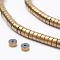 Electroplate Non-Magnetic Synthetic Hematite Beads Strands, Nickel Free & Lead Free, Heishi Beads, Flat Round/Disc, Golden Plated, 4x2mm, Hole: 1mm, about 202pcs/strand, 15.7 inch(40cm)