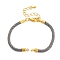 Nylon Cords Bracelet Makings Fit for Connector Charms, with Brass Findings and 304 Stainless Steel Lobster Claw Clasps, Long-Lasting Plated, Silver, 6-1/2~6-3/4 inch(16.5~17cm), Hole: 1.8mm