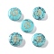 Synthetic Turquoise Beads, with Golden Tone Brass Slices, Flat Round with Letter, Letter B, 15x5.5mm, Hole: 1.4mm