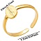 Minimalist Oval with Flower 304 Stainless Steel Wide Band Cuff Open Rings for Women